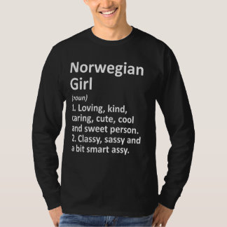 Norsk Girl Norge Funny Land Home Roots De T Shirt