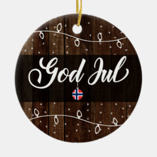 Norsk god jul, gudJul lantlig stil Julgransprydnad Keramik