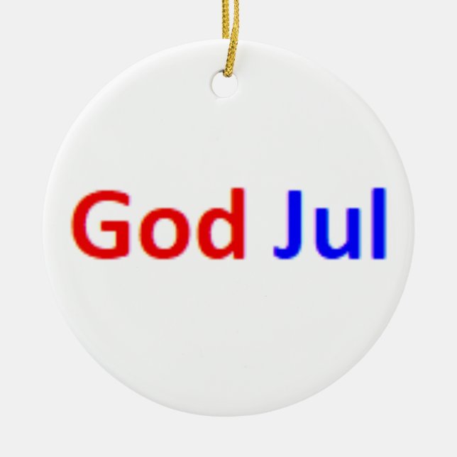 norsk god jul julgransprydnad keramik (Framsidan)