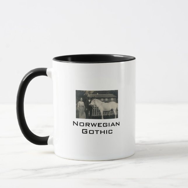 Norsk gotisk verklighetsfoto kaffe mugg (Vänster)
