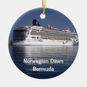 Norsk gryning, norska kronan, Bermuda Julgransprydnad Keramik