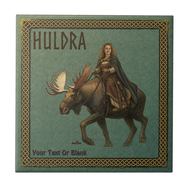 Norsk Huldra Skogskvinna Kakelplatta (Framsidan)