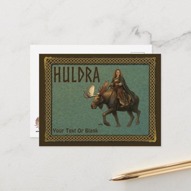Norsk Huldra Skogskvinna Vykort (Fram/Back In Situ)