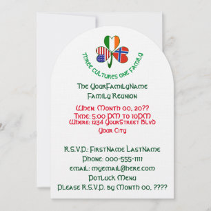 Norsk irländsk amerikansk Shamrock Family Reunion Inbjudningar