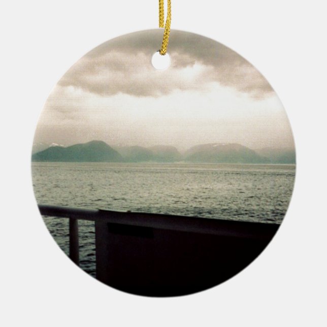 Norsk kryssning julgransprydnad keramik (Framsidan)