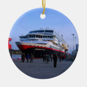 Norsk kryssningfrakt julgransprydnad keramik