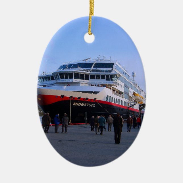 Norsk kryssningfrakt julgransprydnad keramik (Framsidan)