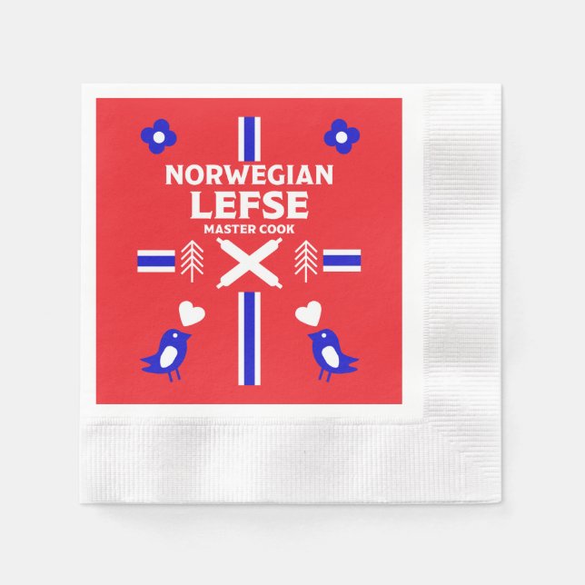 Norsk Lefse Plattbröd Förkläde Pappersservett (Framsidan)