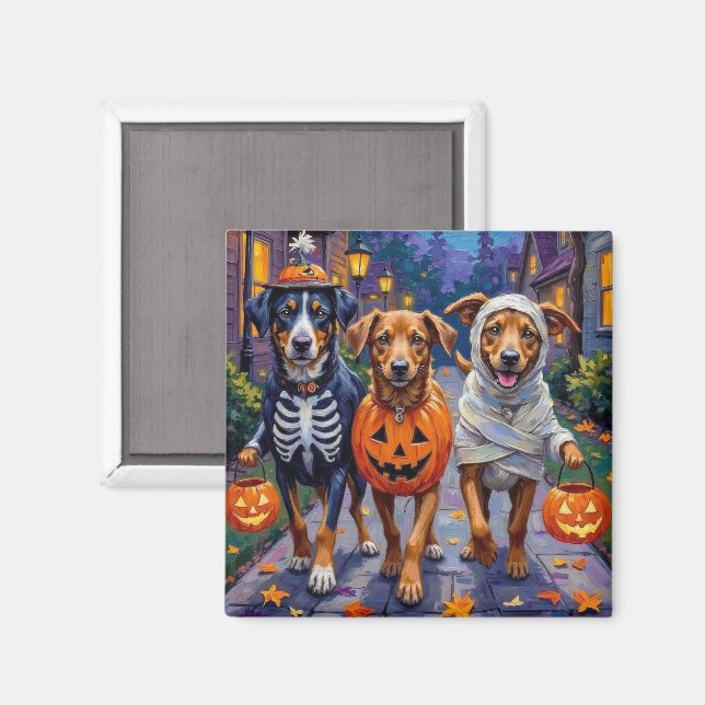 Norsk Lundehund Halloween Magnet (Front/Back)