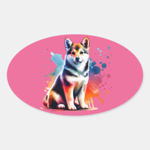 Norsk Lundehund-Hund Ovalt Klistermärke