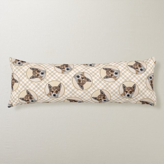 Norsk Lundehund Painting Original Hund Art Kroppskudde (Framsidan)