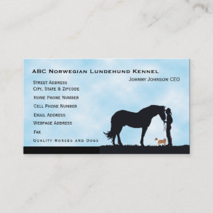 Norsk Lundehund western Silhouette Visitkort