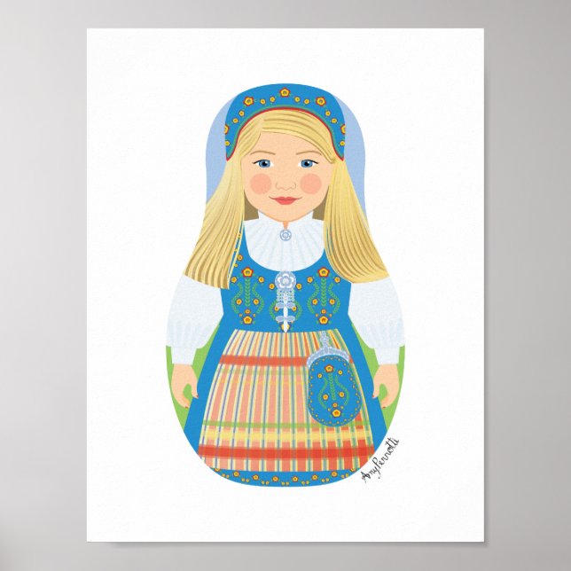 Norsk Matryoshka-affisch Poster (Framsidan)