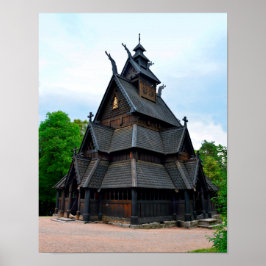 Norsk medeltida stavkyrka, Oslo, Norge Poster