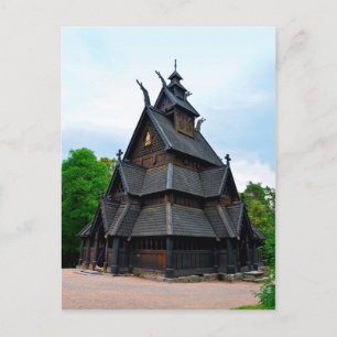Norsk medeltida stavkyrka, Oslo, Norge Vykort