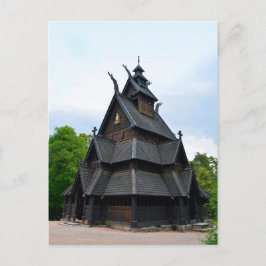 Norsk medeltida stavkyrka vykort