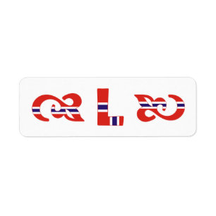 Norsk monogram L-etikett Returadress Etikett