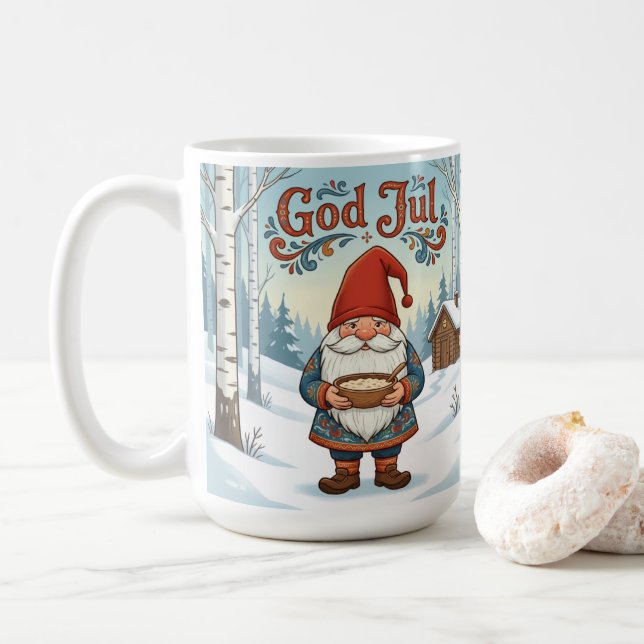 Norsk Nisse God Jul Julkaffe Mugg (Med munk)
