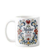 Norsk Rosemålad Mamma Mugg – Elegant Blommig F