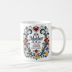 Norsk Rosemålad Mamma Mugg – Elegant Blommig F