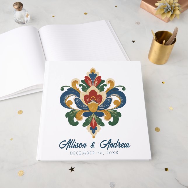 Norsk Rosemaling Bröllop  Gästböcker (Framsidan öppen)