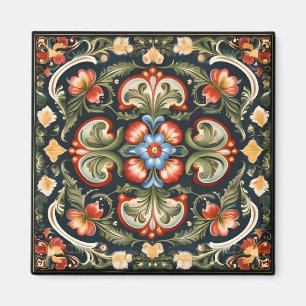 Norsk Rosemaling Decorative Magnet