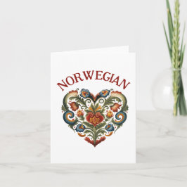 Norsk Rosemaling Folkkunst Hjärt | Tom Kort