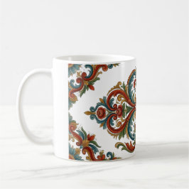 Norsk Rosemaling Mugg med Elegant Symmetri