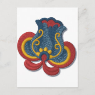 Norsk Rosemaling Tulip Vykort