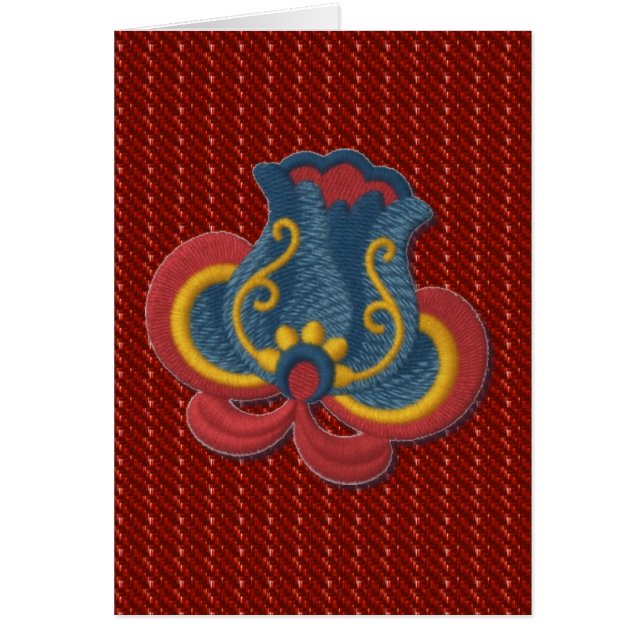 Norsk Rosemaling tulpan Hälsningskort (Framsidan)