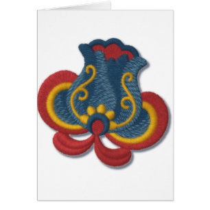Norsk Rosemaling tulpan Hälsningskort