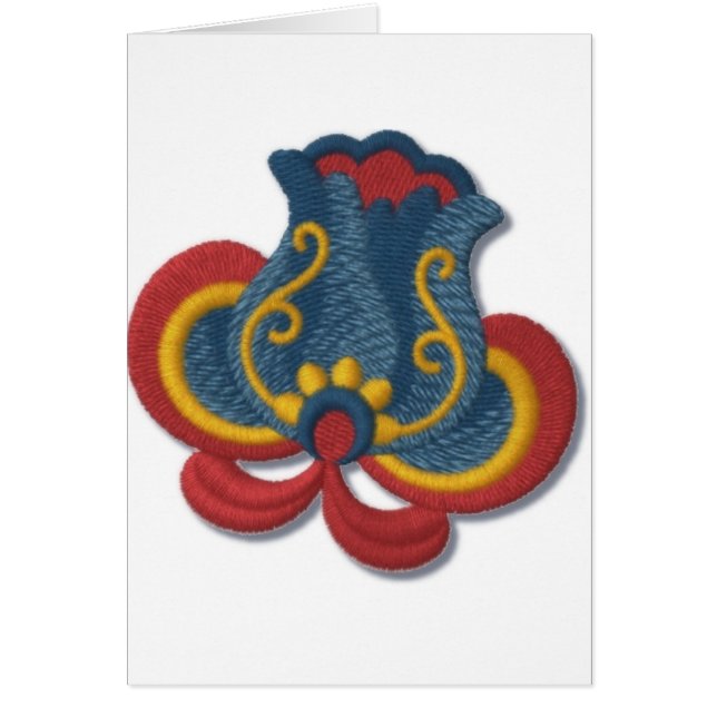 Norsk Rosemaling tulpan Hälsningskort (Framsidan)