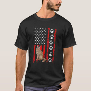 Norsk Skogkatt 4h Juli Patriotisk Amerikan T Shirt