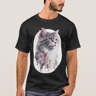 Norsk Skogkatt Körsbärsblom Japansk Sakur T Shirt