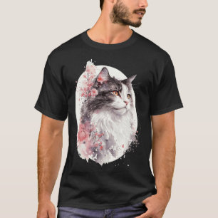 Norsk Skogkatt Körsbärsblom Japanska Sakur T Shirt
