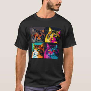 Norsk Skogkatt Pop Illustration Färgrik  4 T Shirt