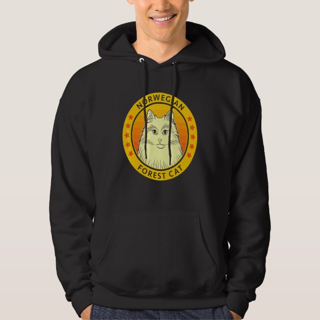 Norsk skogskassa Porträtt Hoodie (Framsida)