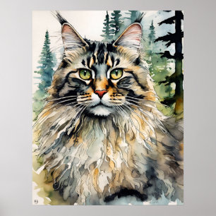 Norsk skogskatt - Kattkonst - Skriv ut Poster
