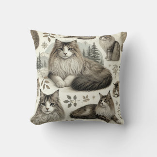 Norsk skogsklass Mönster Cushion Kudde