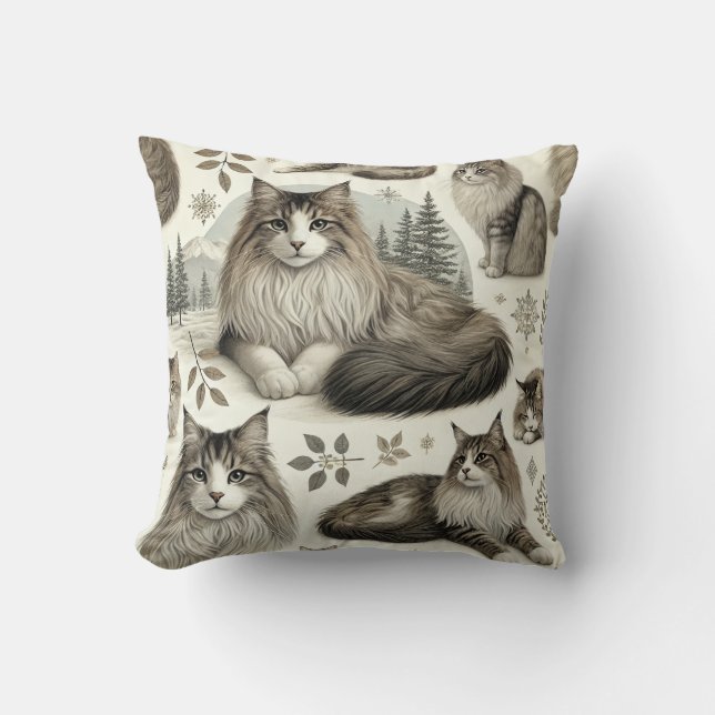 Norsk skogsklass Mönster Cushion Kudde (Framsida)