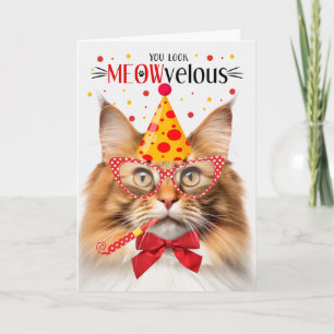 Norsk skogsklass Röd MEOWvelous Birthday Kort