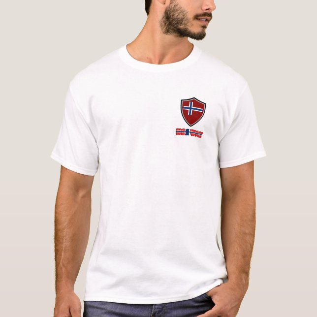 Norsk sköld flagga T-Shirt (Framsida)