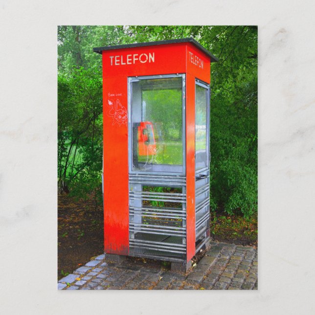 Norsk telefonbooth vykort (Framsida)