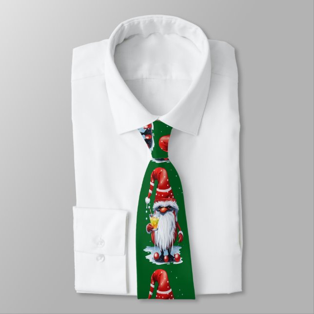 Norsk Tomte Som Håller En Glögg Slips (Bunden)