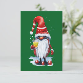 Norsk Tomte som Håller en Glöggdryck Inbjudningar