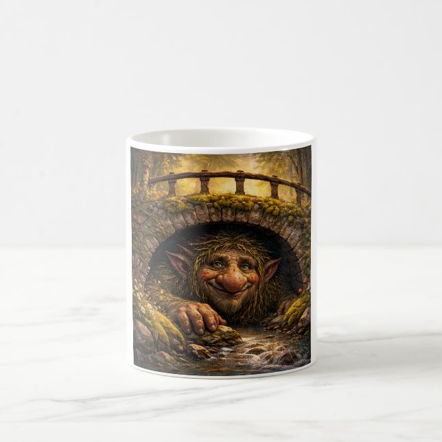 Norsk troll gömmer sig under bron, kaffemug kaffemugg (Center)