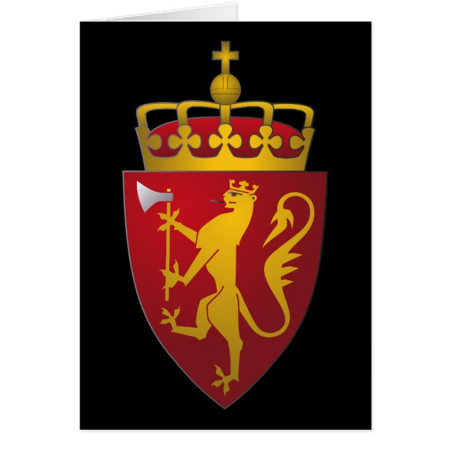 Norsk vapensköld hälsningskort (Framsidan)