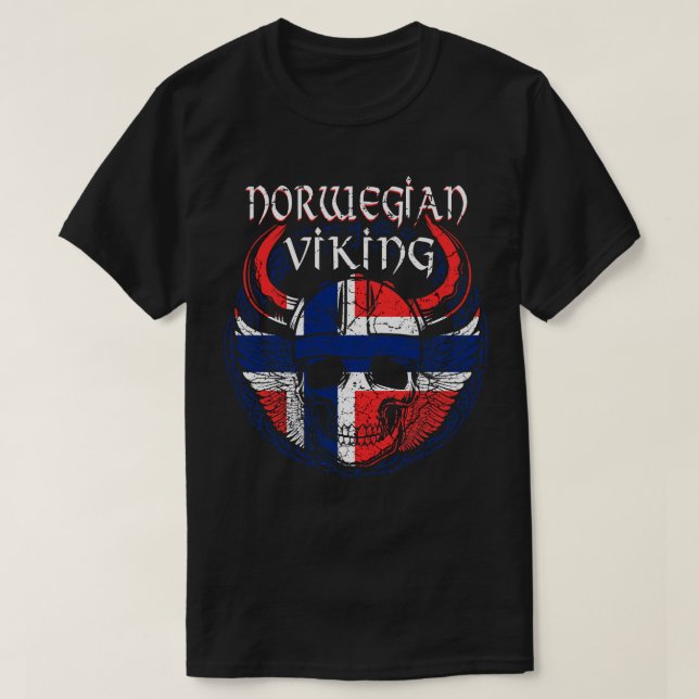 Norsk Viking Skull T Shirt (Design framsida)