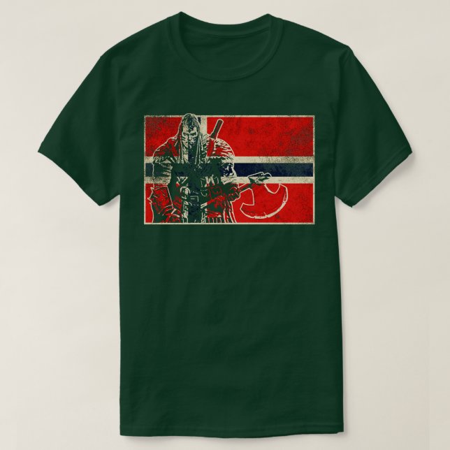 Norsk Viking Warrior 1 T Shirt (Design framsida)
