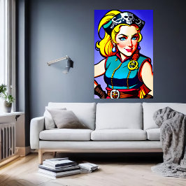 Norska dam Pirat | AI Art Poster